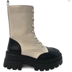Combat boot Design Lab Lord & Taylor Two-Tone Lace-Up Boots